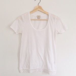 J Crew white lace tee